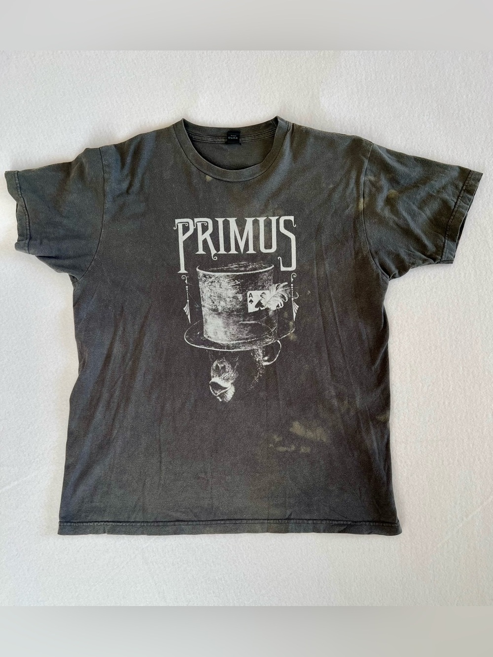 Primus Band T-Shirt Black Bleach Wash Graphic Tee Large